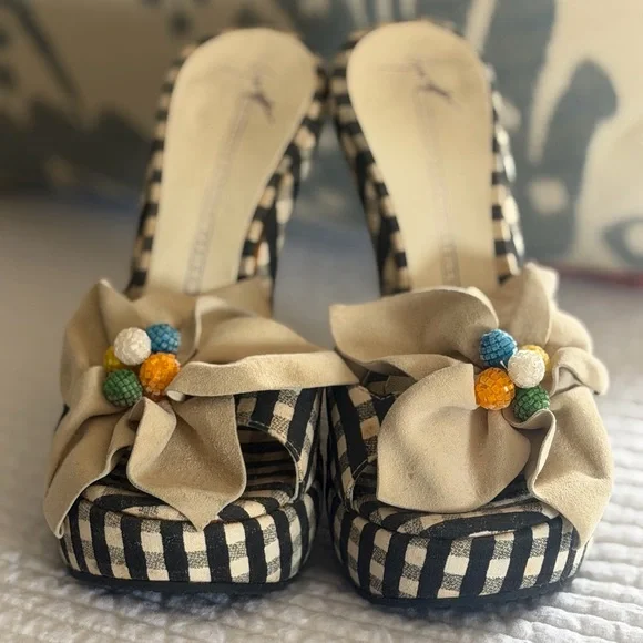 Giuseppe Zanotti Design shoes/open toe slides/heels. Size 36/Women’s size 6. - Picture 2 of 7